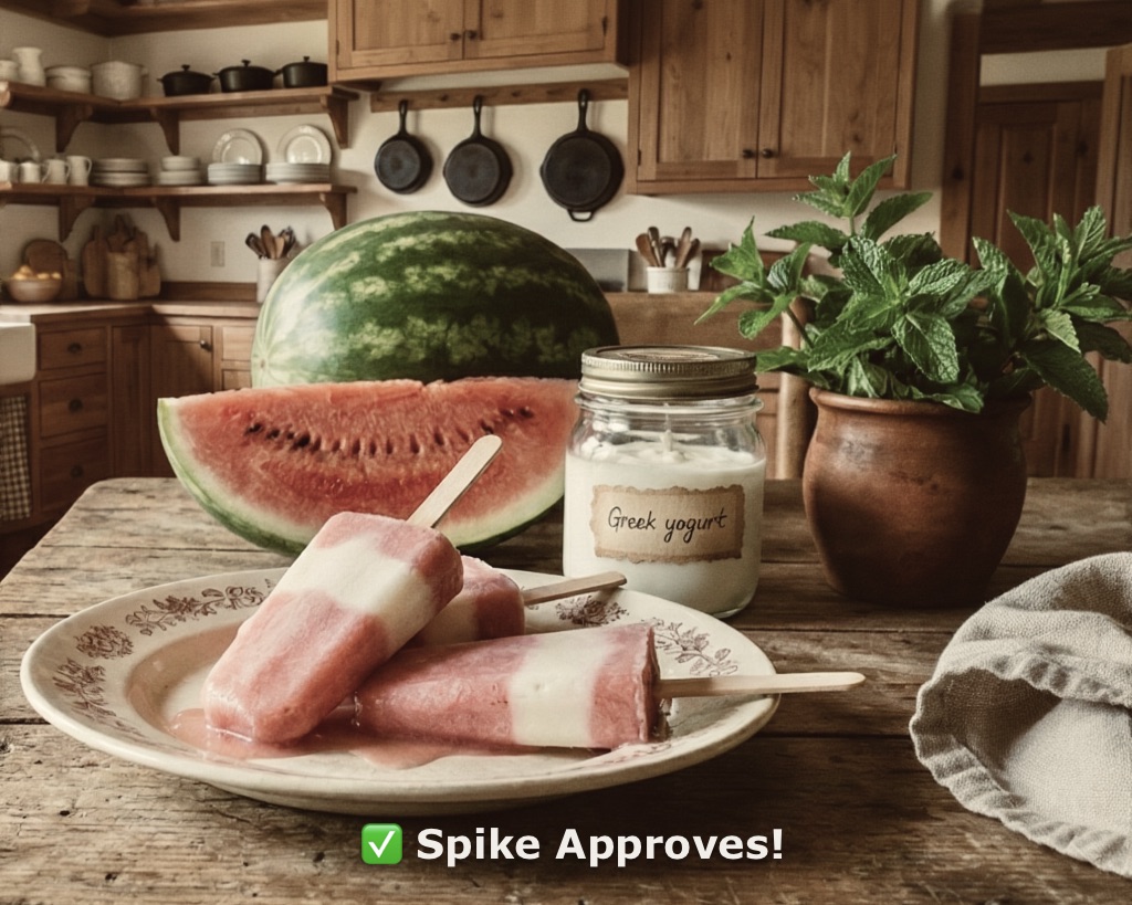 DIY watermelon yogurt popsicles for dogs, a healthy summer treat.